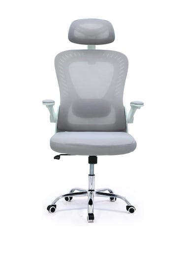Galaxy Design Ergonomic Mesh Office Desk Chair with Headrest and Lumbar Support Comfortable High Color Light Grey