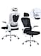 Galaxy Design Ergonomic Mesh Office Desk Chair with Headrest and Lumbar Support Comfortable High Color White &amp; Back