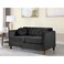 Galaxy Design Velvet Square Arm Loveseat 2 Seater Sofa Black
