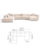 Galaxy Design Premium U-Shape Sofa &ndash; 6 Seater, Elegant Beige Velvet