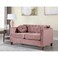 Galaxy Design Velvet Square Arm Loveseat (2-Seater, Pink) Size: W160 x H80 x D75 cm