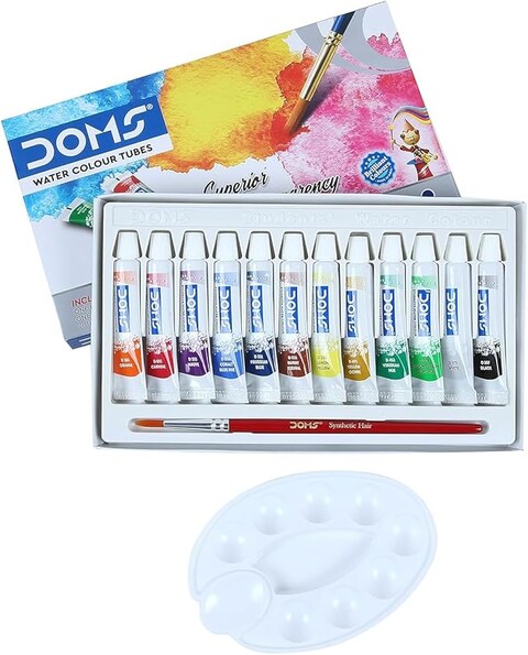 DOMS Water Color Tube 12 Shades (Multicolour) (7768)