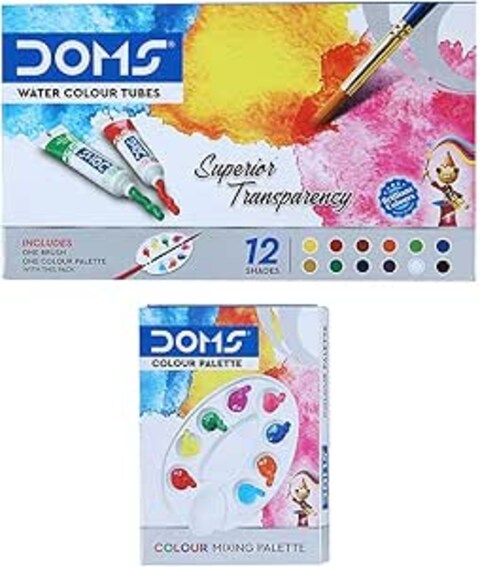 DOMS Water Color Tube 12 Shades (Multicolour) (7768)