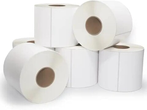 Thermal Adhesive Stickers Labels, 4 x 4 Inch 500 Labels/RollSticky Labels, for Barcodes, Address, Warehousing, Business Shipping Sticker Labeling (White, 100x100cm 500PCS x 1 Roll)