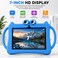 P604 7 Inch Android 13 Tablet, 6GB RAM, 256GB Storage, 1024&times;600 HD Display, 3000mAh Battery, 5G WiFi, Dual Camera, Protective Case with Handle &ndash; Blue