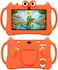 P604 7 Inch Android 13 Tablet, 6GB RAM, 256GB Storage, 1024&times;600 HD Display, 3000mAh Battery, 5G WiFi, Dual Camera, Protective Case with Handle, Orange.