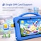 Telzeal P701 Tablet 7 Inch HD (6GB RAM + 256GB), Android 13, 3000mAh Battery, 2MP+5MP Dual Camera, Single SIM, Shockproof Protective Case, Blue.
