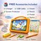 Telzeal P701 Tablet 7 Inch HD (6GB RAM + 256GB), Android 13, 3000mAh Battery, 2MP+5MP Dual Camera, Single SIM, Shockproof Protective Case, Orange.