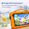 Telzeal P701 Tablet 7 Inch HD (6GB RAM + 256GB), Android 13, 3000mAh Battery, 2MP+5MP Dual Camera, Single SIM, Shockproof Protective Case, Orange.