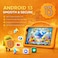 جهاز لوحي (تابلت) بشاشة 8 بوصات عالية الدقة (HD) ودقة 1280×800، نظام Android 13، ذاكرة وصول عشوائي (RAM) سعة 8 جيجابايت، سعة تخزين 512 جيجابايت، بطارية 5000 مللي أمبير في الساعة، كاميرا بدقة 5 ميجابكسل + 8 ميجابكسل، دعم شريحتين (Dual SIM)، غطاء حماية مقاوم للصدمات من مادة EVA، طراز P801 (لون برتقالي)