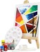 Isomars Artist Coloring Kit with 18" Wooden Easel, Canvas, Six CANVAA Poster Colours, Small Palette, Round and Flat Brushes Kit