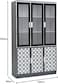 Galaxy Design Modern Wooden File Cabinet 6 Door,Glass Door Cabinet Walnut Color