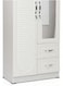Galaxy Design 2 Door Wooden Wardrobe Cabinet Cupboard Engineered Wood Modern Stylish Heavy Duty With Mirror Color White