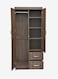 Galaxy Design 2 Door Wooden Wardrobe Cabinet Cupboard Engineered Wood Modern Stylish Heavy Duty With Mirror Color Oak
