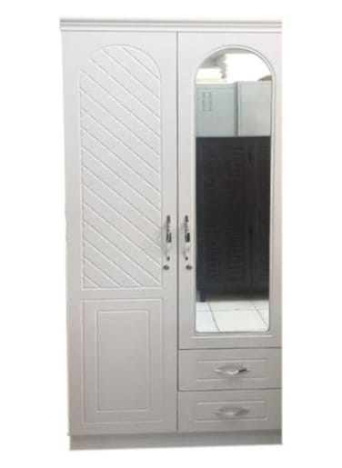 Galaxy Design 2 Door Wooden Wardrobe,Cabinet,Cupboard Of Engineered Wood With Two Drawer &amp; Mirror Perfect Modern Stylish Heavy Duty (white)