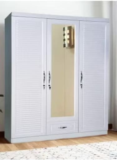 Galaxy Design 3 Door Wooden Wardrobe Cabinet Cupboard Engineered Wood Perfect Modern Stylish Heavy Duty Color White
