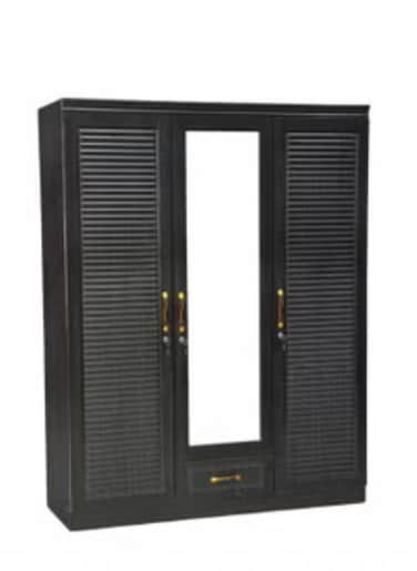 Galaxy Design 3 Door Wooden Wardrobe Cabinet Cupboard Engineered Wood Perfect Modern Stylish Heavy Duty Color Br
