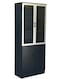Galaxy Design Modern 2 Door Wooden File Cabinet &amp; Book Shelf Glass