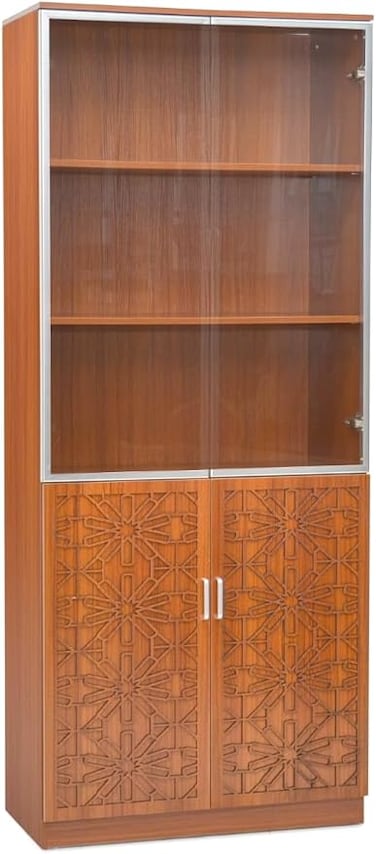Galaxy Design Modern Wooden File Cabinet 4 Door,Glass Door Cabinet