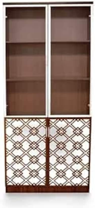 Galaxy Design Modern 4 Door Wooden File Cabinet &amp; Book Shelf Glass Door With Aluminium