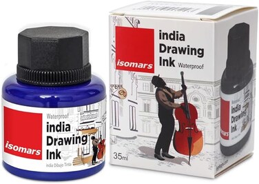 Isomars India Waterproof Drawing Ink 35ml - Blue