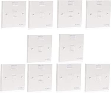 Kuwes Pvc Single port Face Plate Ethernet Wall Plate Cat 6 Single Cat6 RJ45 Face Plate - MADE IN TAIWAN (10PCS)