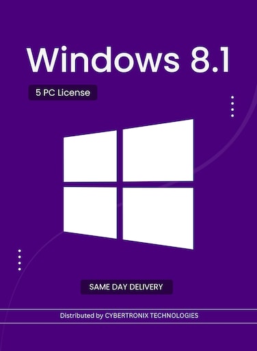 Microsoft Windows 8.1   5 PC License   Digital License   SAME DAY DELIVERY