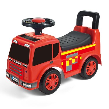 The Toys Home Scania Fire Truck Ride-On Toy Red P 250 Model Kids Push Car with Steering Wheel Licensed Emergency Ride On Vehicle Indoor &amp; Outdoor Toddler Ride Toy 2&ndash;5 Years