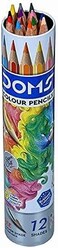 Doms 12 Shades Super Soft Color Pencils Round Tin Box   Smooth Color Application   For Blending &amp; Experimenting Different Art Strokes   Free Silver Color Pencil Inside   Non-Toxic &amp; Safe For Childrens
