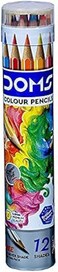 Doms 12 Shades Super Soft Color Pencils Round Tin Box   Smooth Color Application   For Blending &amp; Experimenting Different Art Strokes   Free Silver Color Pencil Inside   Non-Toxic &amp; Safe For Childrens