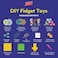 Hinkler Zap! DIY Fidget Toys - Create Your Own Fidget Toys includes a 32-page book and materials to make 5 fidget toys,
