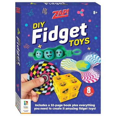 Hinkler Zap! DIY Fidget Toys - Create Your Own Fidget Toys includes a 32-page book and materials to make 5 fidget toys,