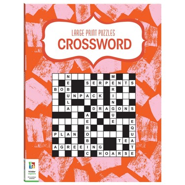 Hinkler Large Print Puzzles &ndash; Crosswords Edition, Easy-to-Read Crossword Puzzle Book for Adults, Includes Challenging Puzzles and Solutions, Fun Brain-Boosting Activity