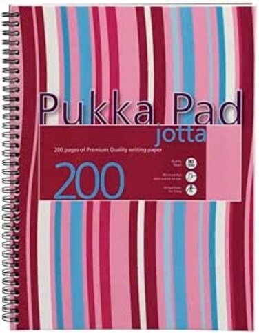 Pukka Pad 200 Pages 80GSM Polypropylene Wirebound Jotta Notebook, A4 Size, Pink/Blue