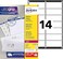 Avery Self Adhesive Address Mailing Labels, Laser Printers, 14 Labels Per A4 Sheet, 1600 Labels, Ultragrip (L7163-100 ), White