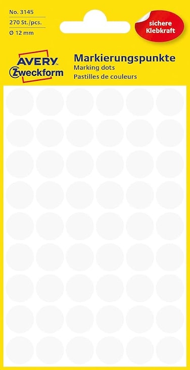 Avery Zweckform 3147 Marking dots White 5 Blatt, 270 Etiketten