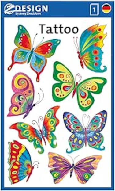 Avery Zweckform 56742 Children Butterfly Tattoos 8 Sticker