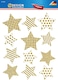 AVERY Zweckform Item 52951 Window Stickers Christmas 12 Golden Stars (Self-Adhesive Window Stickers, Christmas Decoration for Windows, Window Film, Removable, Glimmer) 1 Sheet with 12 Window Stickers