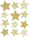 AVERY Zweckform Item 52951 Window Stickers Christmas 12 Golden Stars (Self-Adhesive Window Stickers, Christmas Decoration for Windows, Window Film, Removable, Glimmer) 1 Sheet with 12 Window Stickers