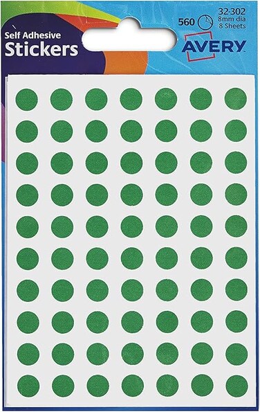 Avery Color Coding Dot Stickers - Green, 560 Stickers, 32-302