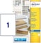 Avery Self Adhesive Clear Parcel Address Labels, Inkjet Printers, 1 Label per A4 Sheet, 25 Labels, QuickDRY (J8567)