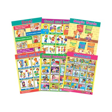 Good Manners (6 Wall Charts) - Educational Wall Chart Pack in English