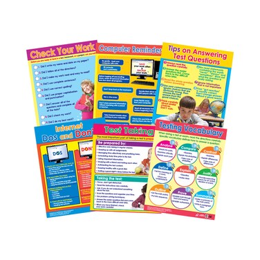 Smart Study: Digital &amp; Tests (6 Wall Charts) - Educational Wall Chart Pack in English
