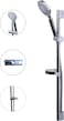 REEF Modern Shower Head System, Adjustable Slide Bar, Multi-Function Sprayer, Chrome Finish with Flexible Hose, Model RF-SK-03