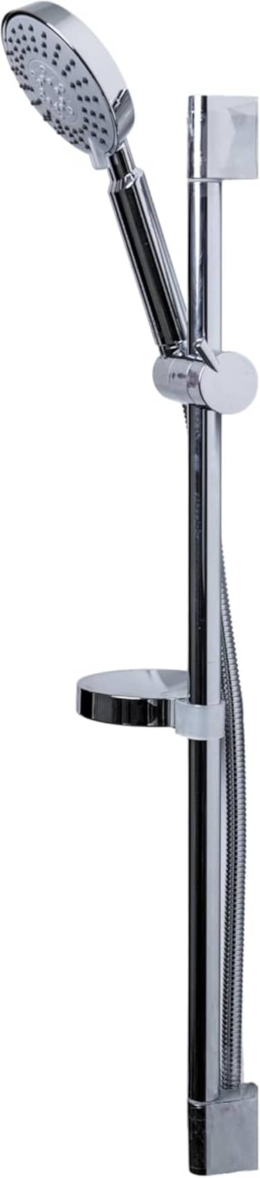REEF Modern Shower Head System, Adjustable Slide Bar, Multi-Function Sprayer, Chrome Finish with Flexible Hose, Model RF-SK-03