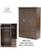 Galaxy Design 3 Door Wardrobe with Drawers &ndash; Modern Cherry MDF Wooden Bedroom Closet with Spacious Storage, GDF-633 Cherry