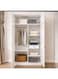 Galaxy Design 2-Door Wardrobe Cupboard with Storage Shelves, Hanging Space &amp; Lockable Doors, GDF-ND841 White