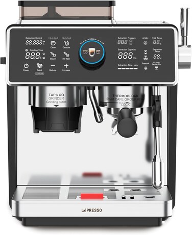 Vivente 20-Bar Dual Boiler Espresso Coffee Machine with Built-In Grinder, Milk Frother &amp; 58mm Portafilter &ndash; Semi-Automatic Professional Barista Maker for Home &amp; Caf&eacute; Use