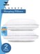 Set of 2 Premium Down Alternative Filled Bed Pillows in White with Breathable Cover, Double Piping, and Plush Bounce-Back Design