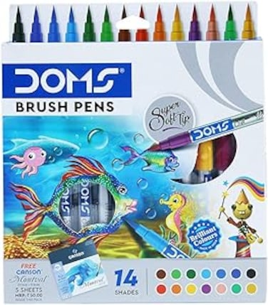 DOMS Brush Pens Display Box 14 Shades